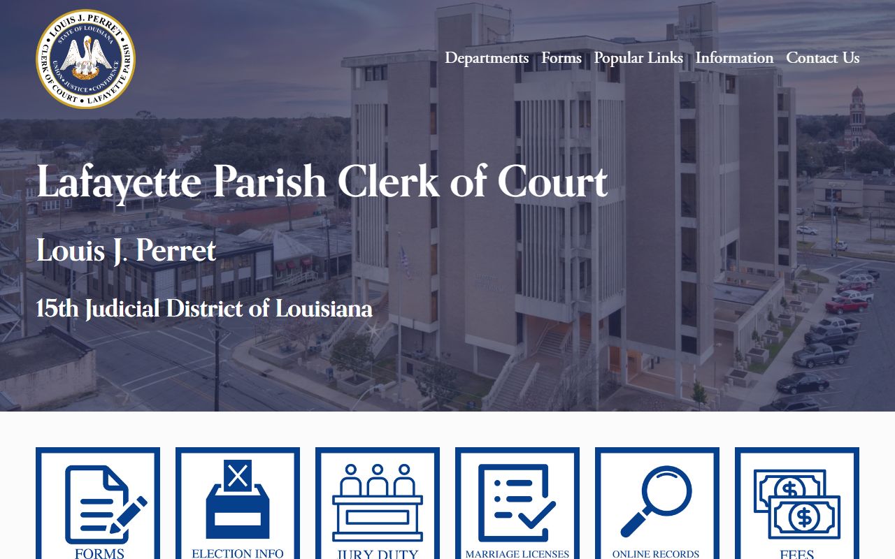 Lafayette Parish Clerk of Court for deed records in Lafayette Louisiana
