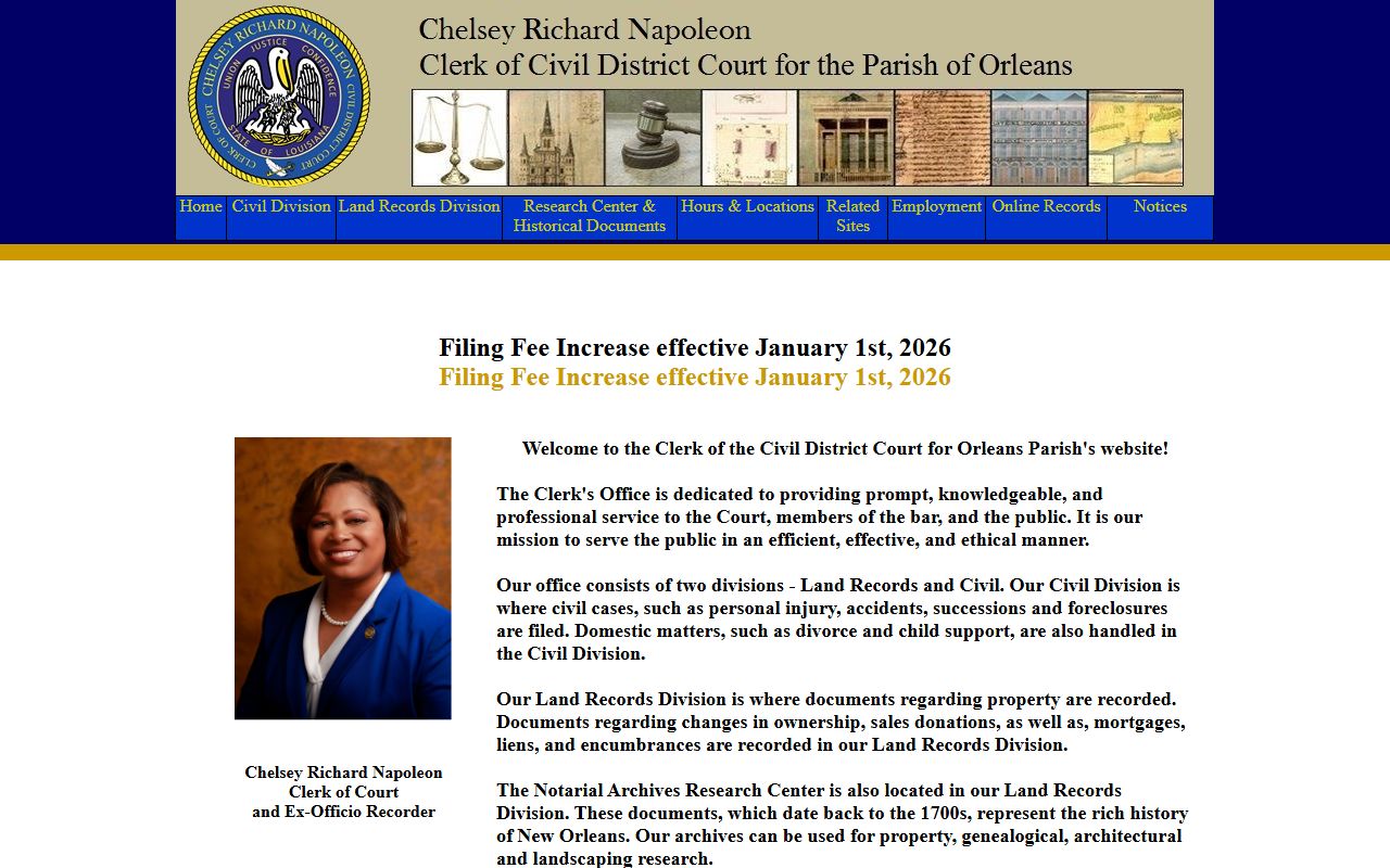 Orleans Parish Clerk of Civil District Court for New Orleans deed records