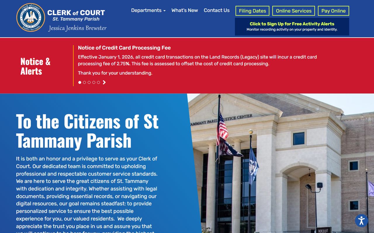 St. Tammany Parish Clerk of Court for Slidell deed records in Louisiana