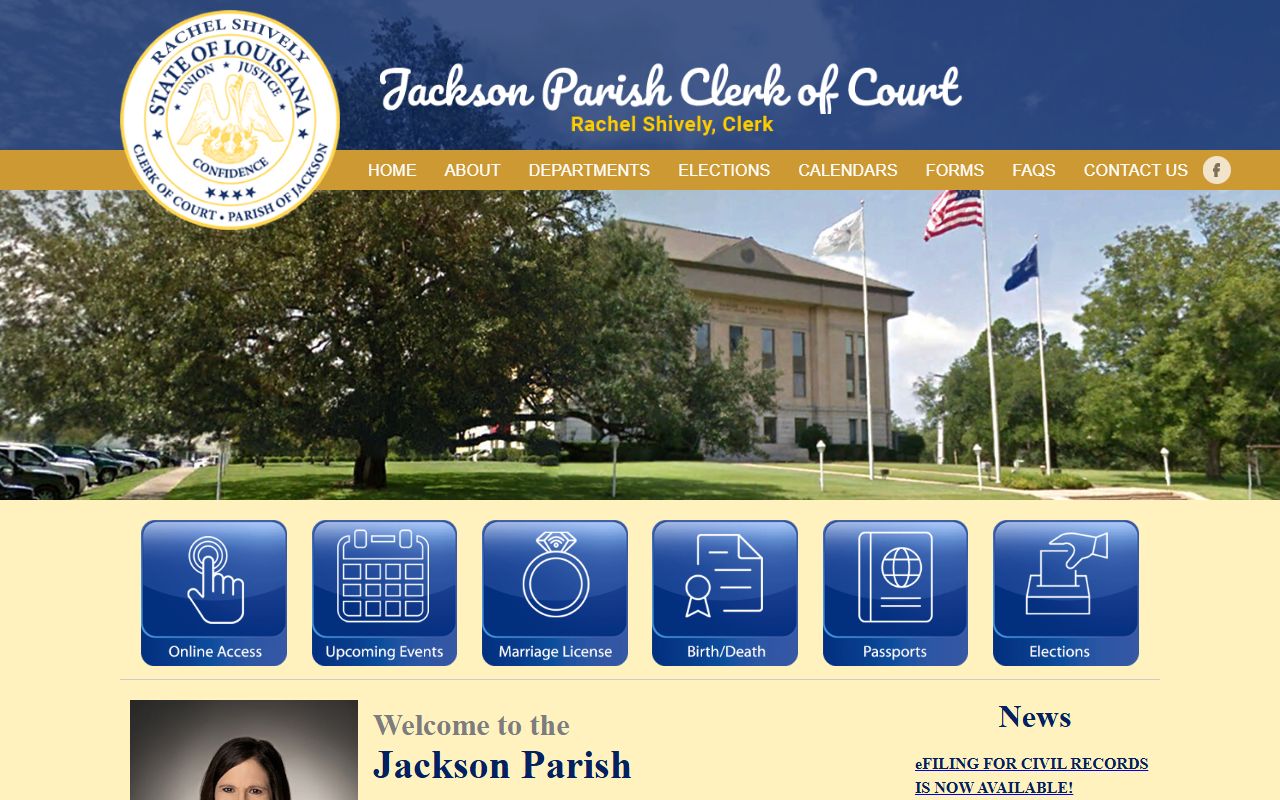 Jackson Parish Clerk of Court website for deed records in Jonesboro Louisiana
