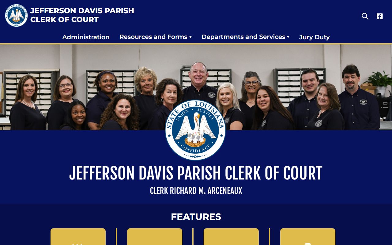 Jefferson Davis Parish Clerk of Court website for deed records in Jennings Louisiana