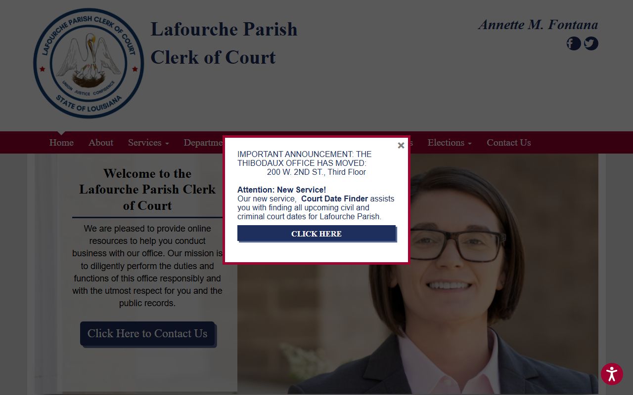 Lafourche Parish Clerk of Court website for deed records in Thibodaux Louisiana