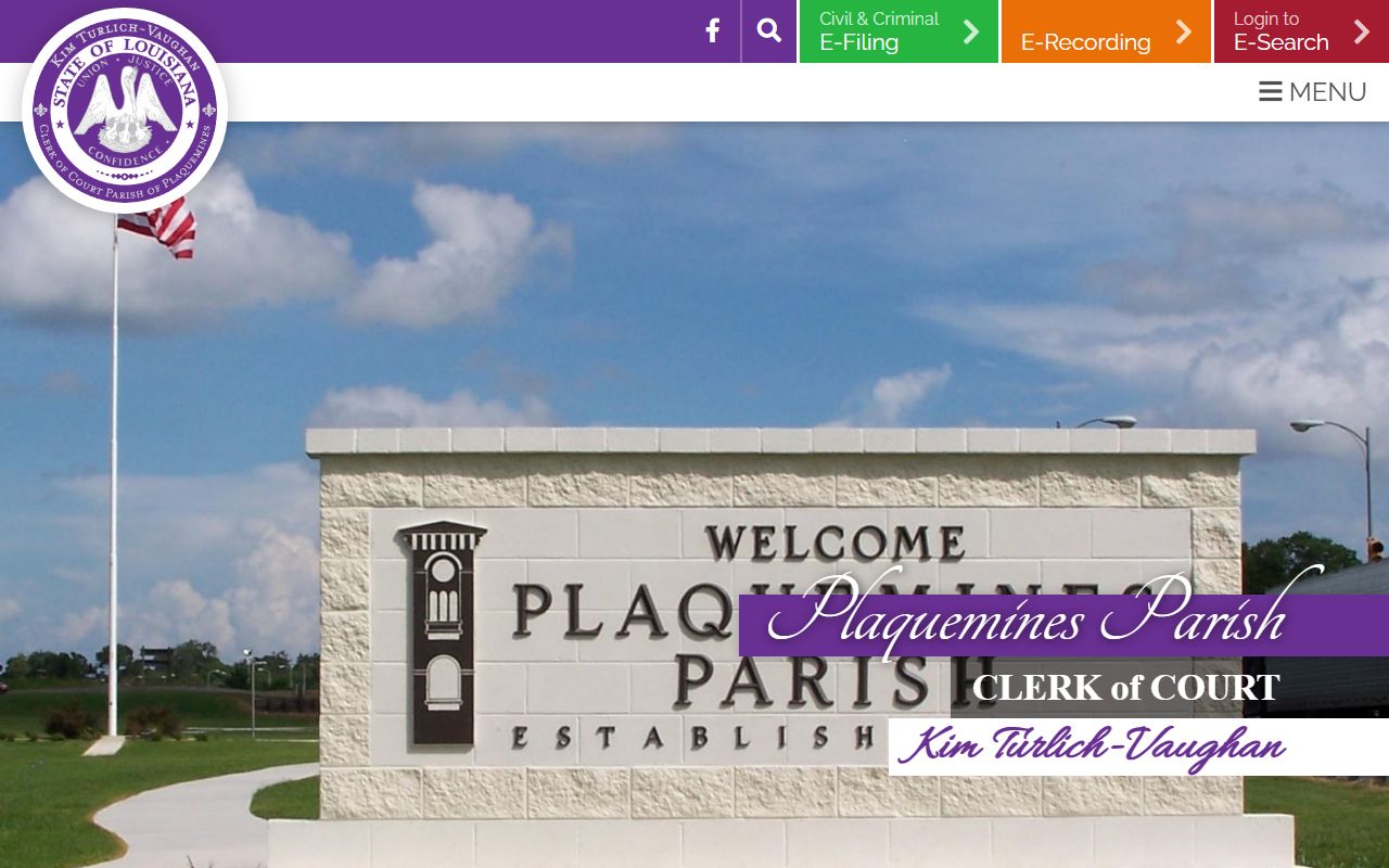 Plaquemines Parish Clerk of Court website for deed records in Belle Chasse Louisiana
