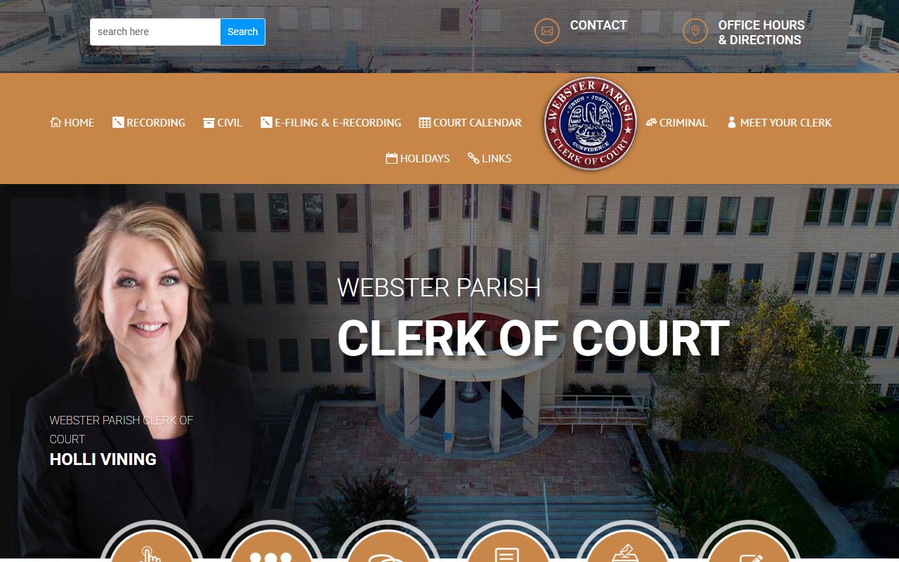 Webster Parish Clerk of Court website for deed records in Minden Louisiana